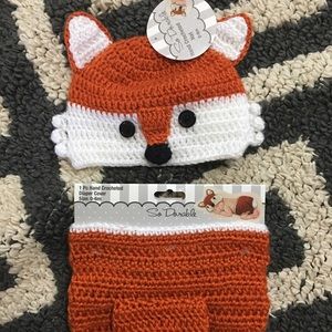 Fox 🦊 Diaper Cover and Hat Set (0-6mo) NWT